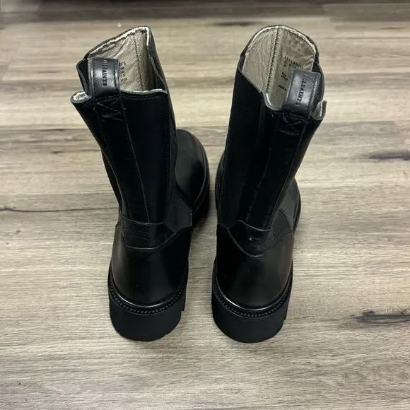ALLSAINTS Billie Boot Black Chunky Sole Military Style Chelsea Boots Size 10